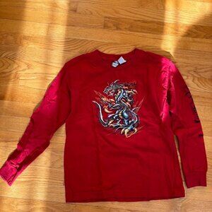 CRB Boys Medium Red Dragon Long Sleeve T-Shirt